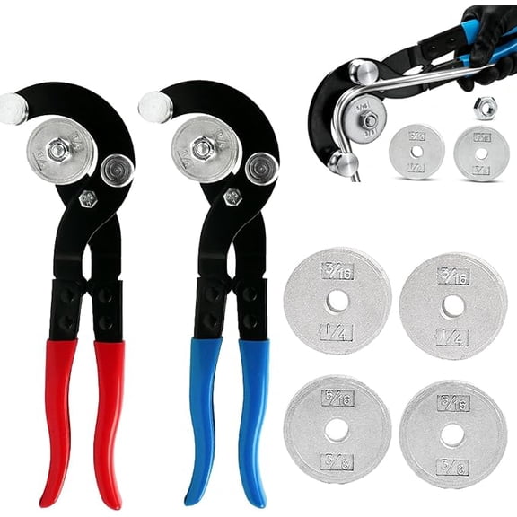 Precision Tube Bender, Brake Line Tools Bending Pliers With Non-Slip Handles, 3/16" 1/4" 5/16" 3/8" Tubing Bending Tool For Copper Pipe, Can Make Left, Right, And Offset Bends Up To 90°