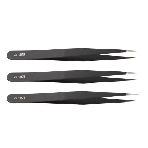 Precision Tweezer Set Anti-Static Tools for Support Removal 3-Piece in 3D Printing Setup with Cleanup and Debris Handling