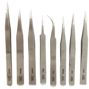 Precision Tweezers Set, Anti-Static Stainless Steel Tweezers Kit, Non-magnetic