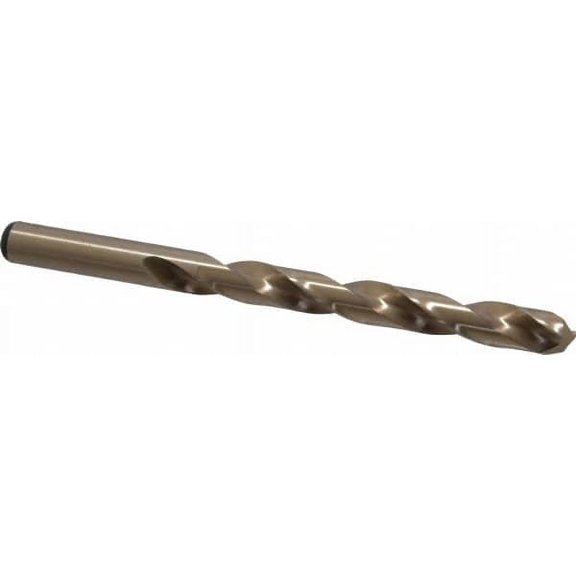 Precision Twist Drill 0.404" 135 Cobalt Jobber Drill Oxide/Gold Finish, Right Hand Cut, Spiral Flute, Straight Shank, 5-1/4" OAL, Split Point