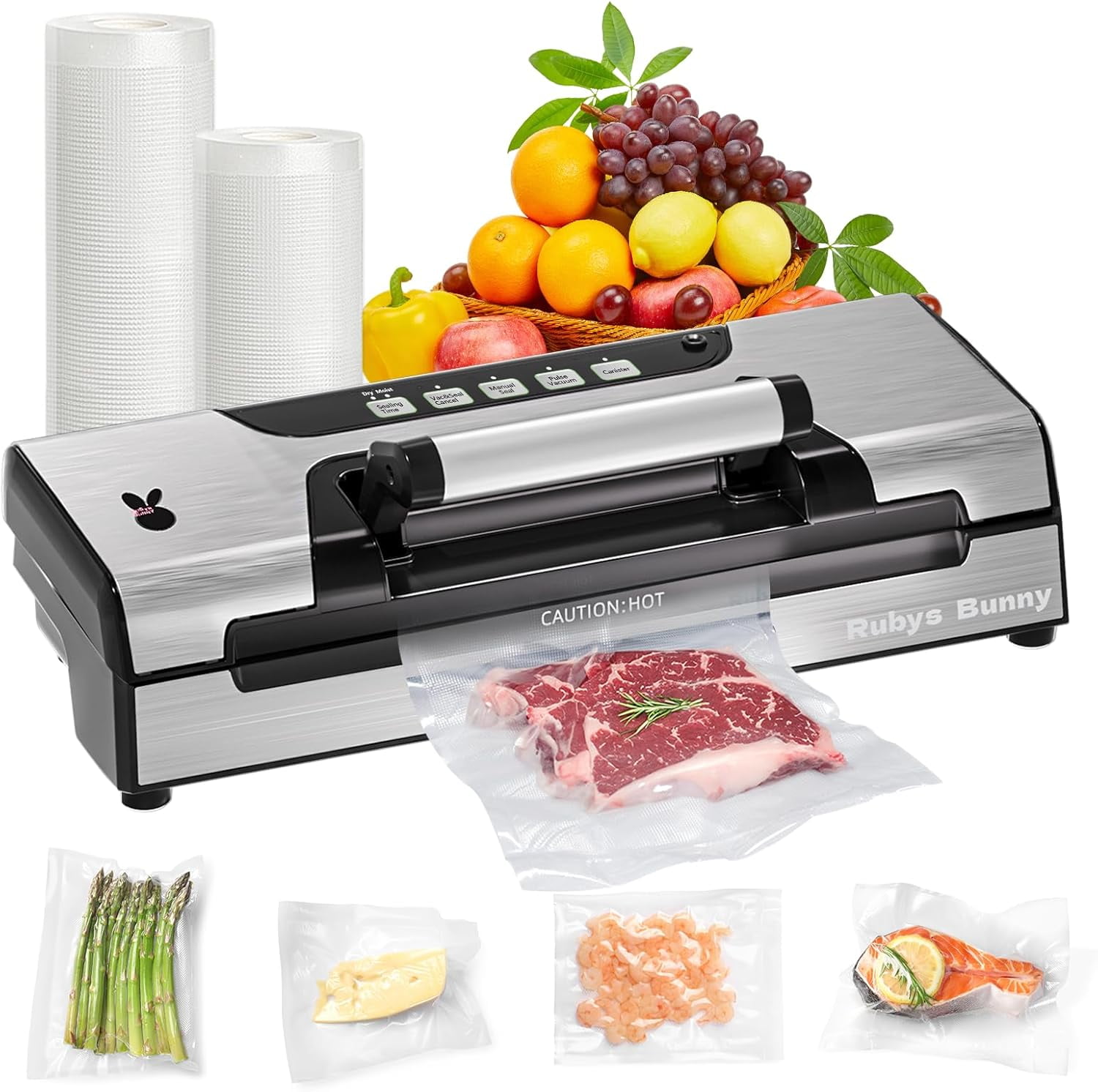 Precision Vacuum Sealer, 90Kpa Food Saver Vacuum Sealer Machine, 10-in-1 Functions, Easy-lock ...