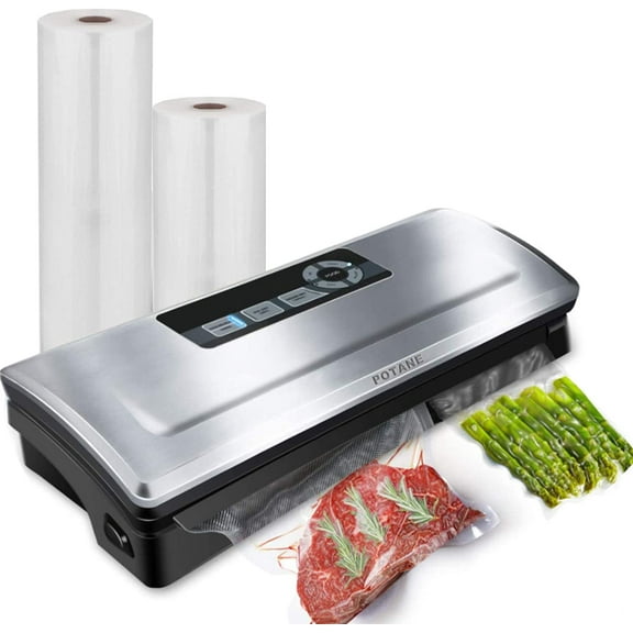 Precision Vacuum Sealer Machine Powerful Pro Vacuum Food Sealer 8-in-1 Easy Presets 4 Food Modes Dry&Moist&Soft&Delicate with Starter Kit Compact Design(Silver)