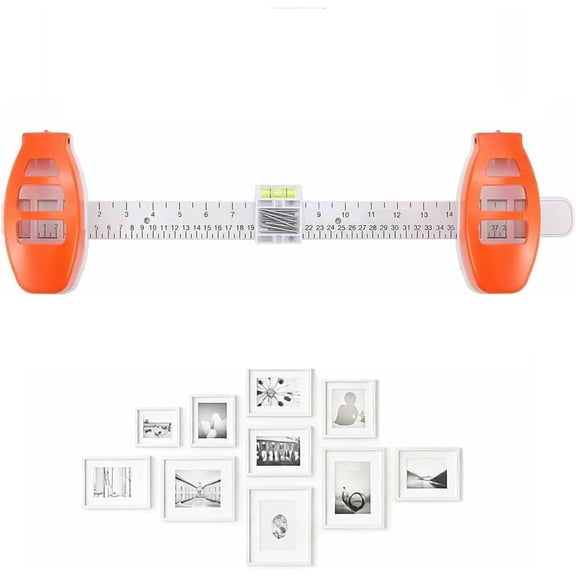 Precision Wall Mount Positioning Ruler, ABS Frame Level Alignment Tool, Easy Marking Hook Locator for Photo Frames, Mirrors and Home Decor