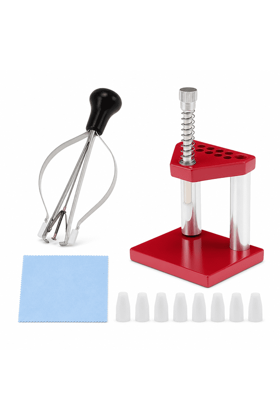 Precision Watch Hand Presser Tool Kit Professional Dial Setting Pusher, Red/Silver, 1 Piece