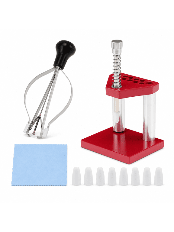 Precision Watch Hand Presser Tool Kit Professional Dial Setting Pusher, Red/Silver, 1 Piece