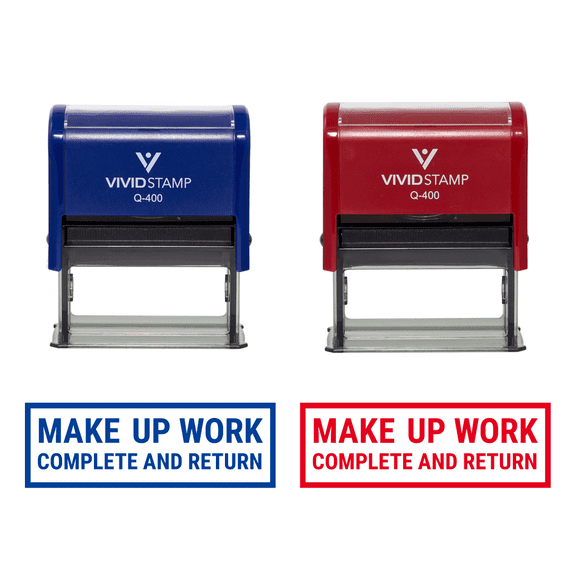 Precision and Convenience: All Quality Make Up Work Complete And Return Self-Inking Rubber Stamp (Black Ink) - Q-200