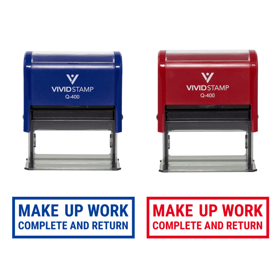 Precision and Convenience: All Quality Make Up Work Complete And Return Self-Inking Rubber Stamp (Red Ink) - Q-200