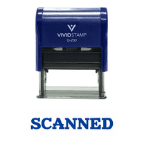 Precision and Convenience: VIVID STAMP Self-Inking SCANNED Office Rubber Stamp (Blue Ink) - Medium