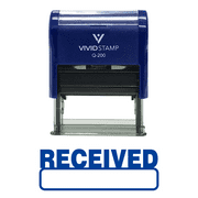 Precision and Convenience Vivid Stamp Basic RECEIVED Self Inking Rubber Stamp Blue Ink - Medium