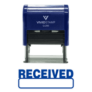 Precision and Convenience: Vivid Stamp Basic RECEIVED Self Inking Rubber Stamp (Blue Ink) - Medium
