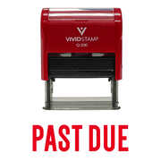 Precision and Convenience: Vivid Stamp Classic "PAST DUE" Self Inking Rubber Stamp (Red Ink) - Medium