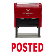 Precision and Convenience Vivid Stamp Posted Self Inking Rubber Stamp Red Ink - Medium
