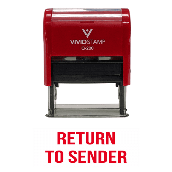 Precision and Convenience: Vivid Stamp RETURN TO SENDER Self Inking Rubber Stamp (Red Ink) Medium