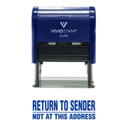 Precision and Convenience: Vivid Stamp Return To Sender Not At This Address Self Inking Rubber Stamp (Blue Ink) - Medium