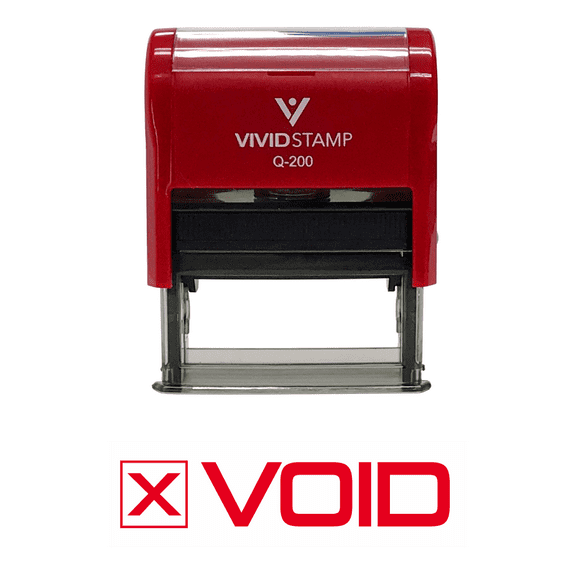 Precision and Convenience: Vivid Stamp Void Office Self-Inking Office Rubber Stamp (Red) - Medium