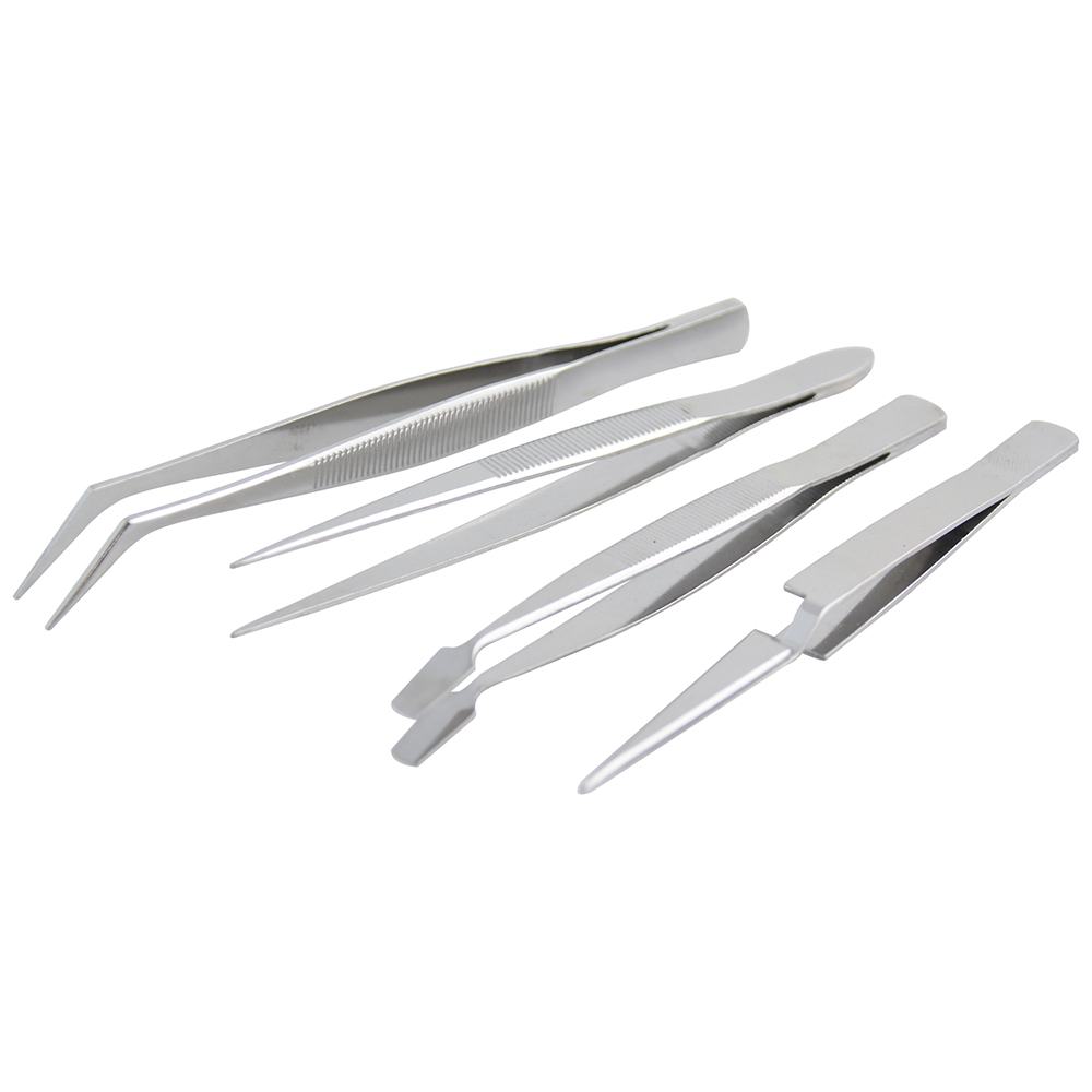 Precision tweezer set, 4 pieces Surtek
