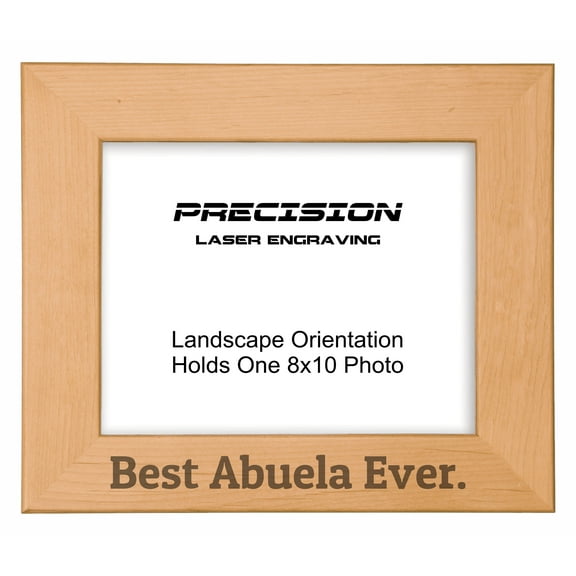 PrecisionNC Abuela Frames Best Abuela Ever Engraved Natural Wood Picture Frame Gift from Grandchild 8x10 Landscape