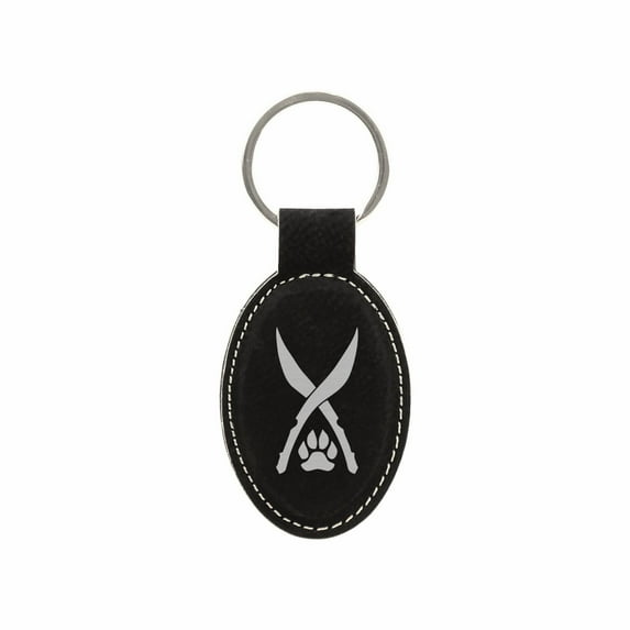 PrecisionNC DND Gifts D&D Ranger Character Class Symbol Engraved Keychain Key Tag Nerdy Gifts Dungeons Dragons (Black)