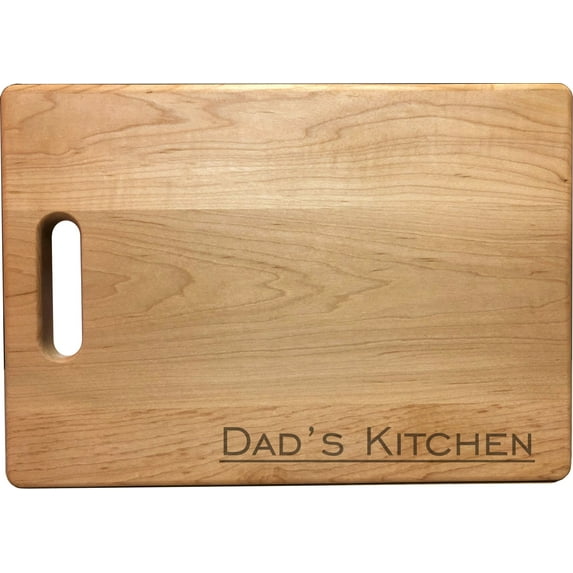 PrecisionNC Dad Cooking Gifts Dad's Kitchen Engraved Large Sized Natural Wood Cutting Board Maple