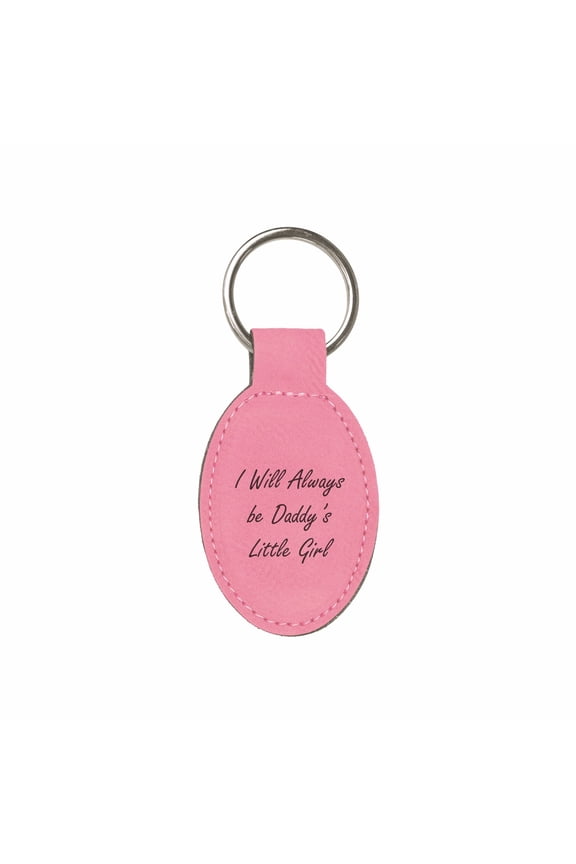 PrecisionNC Dad Gifts I Will Always be Daddy's Little Girl Engraved Keychain Key Tag Fathers Day Gift from Daughter (Pink)