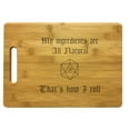 thumbnail image 1 of PrecisionNC DnD Gifts My Ingredients are All Natural D20 Engraved Large Sized Natural Wood Cutting Board Dungeons Dragons Bamboo, 1 of 3