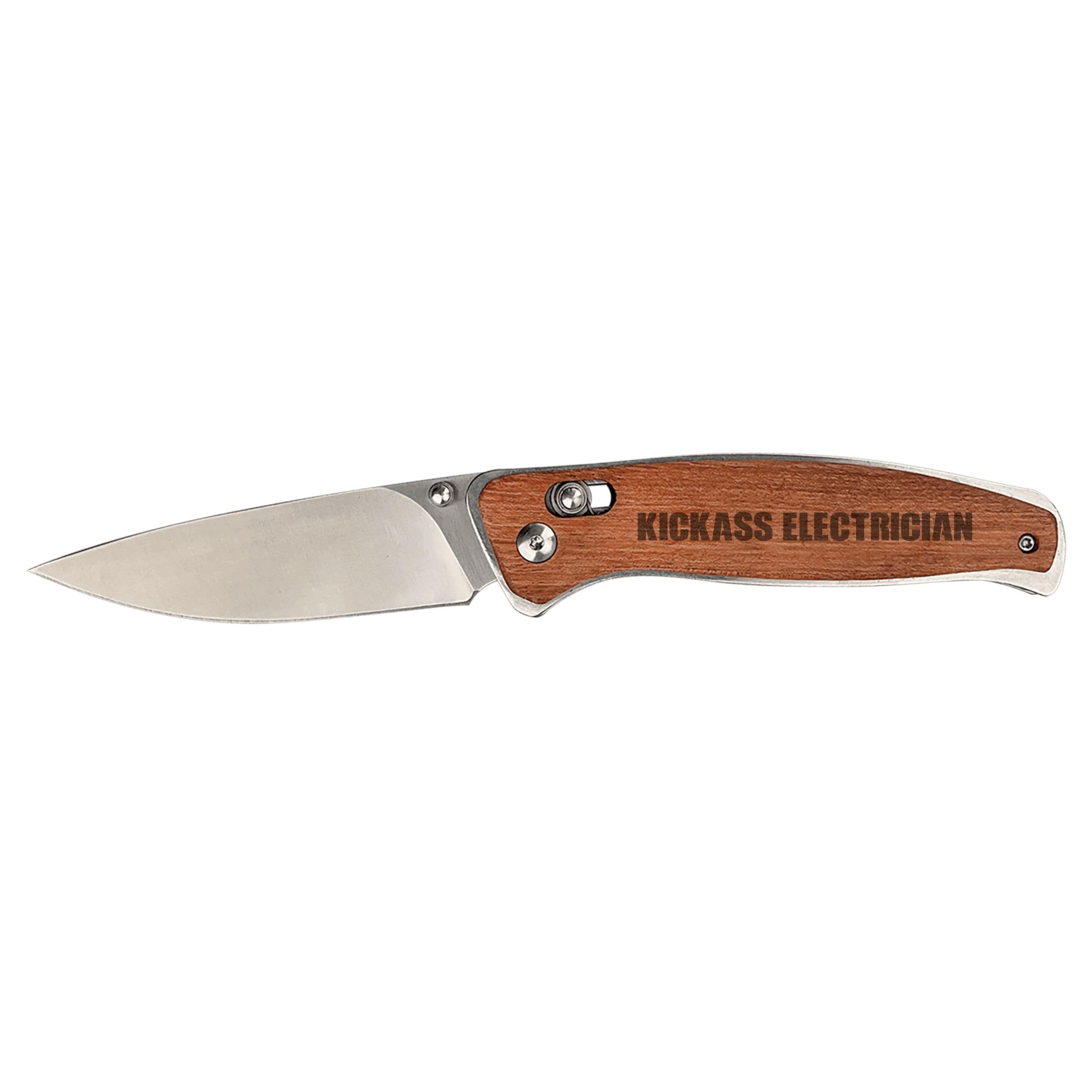 PrecisionNC Engraved Folding Knife Kickass Electrician Hunting Camping Fishing Knives Gifts for Fathers Day