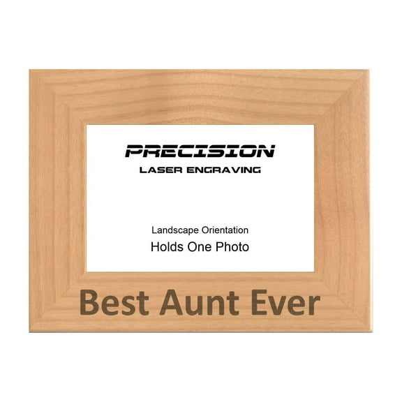 PrecisionNC Engraving Aunt Gifts Best Aunt Ever Engraved Natural Wood Picture Frame 4x6 Landscape