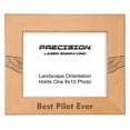 thumbnail image 1 of PrecisionNC Engraving Best Pilot Ever with Wings Engraved Natural Wood Picture Frame 8x10 Landscape, 1 of 4