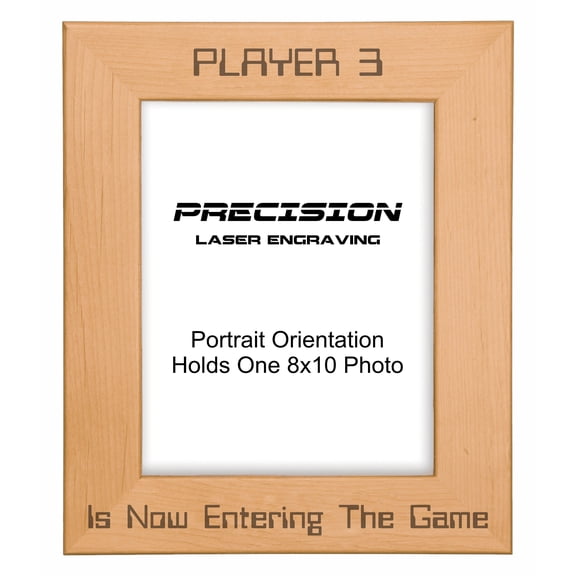 PrecisionNC Engraving Funny Gamer Gifts Player 3 is Now Entering the Game Engraved Natural Wood Picture Frame Newborn Pregnancy 8x10 Portrait