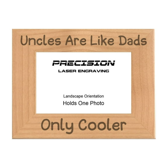 PrecisionNC Engraving Funny Gifts Uncles are Like Dads Only Cooler Engraved Natural Wood Picture Frame 5x7 Landscape