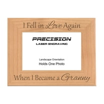PrecisionNC Engraving Gift for Grandma Fell in Love Again When I Became a Granny Engraved Natural Wood Picture Frame 4x6 Landscape