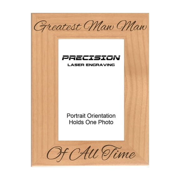 PrecisionNC Engraving Gift for Grandma Greatest Maw Maw of All Time Engraved Natural Wood Picture Frame 5x7 Portrait