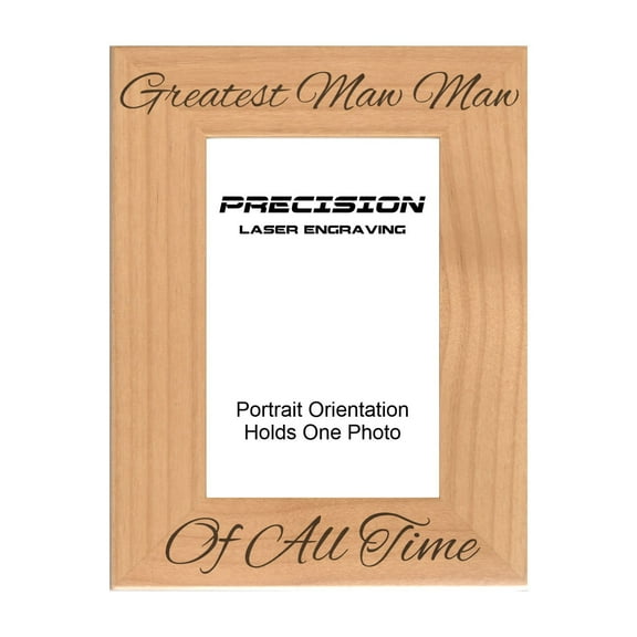 PrecisionNC Engraving Gift for Grandma Greatest Maw Maw of All Time Engraved Natural Wood Picture Frame 5x7 Portrait