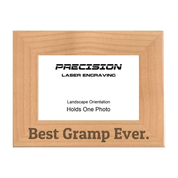 PrecisionNC Gramp Frames Best Gramp Ever Engraved Natural Wood Picture Frame Gift from Grandchild 4x6 Landscape