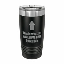 PrecisionNC Funny Dad Gifts This is What an Awesome Dad Looks Like Engraved Stainless Steel Travel Mug Tumbler with Lid 20 ounce Black