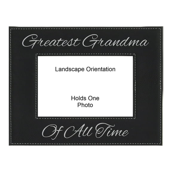 PrecisionNC Gift for Grandma Greatest Grandma of All Time Engraved Leatherette Black Picture Frame Mothers Day 4x6 Landscape