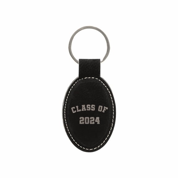 PrecisionNC Graduation Gift for Grad Class of 2024 Engraved Keychain Key Tag (Black)