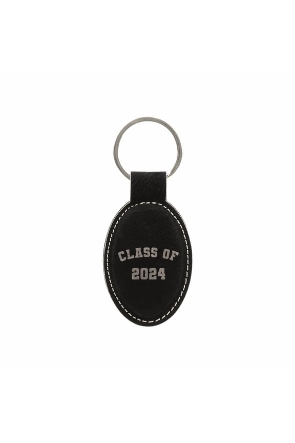 PrecisionNC Graduation Gift for Grad Class of 2024 Engraved Keychain Key Tag (Black)