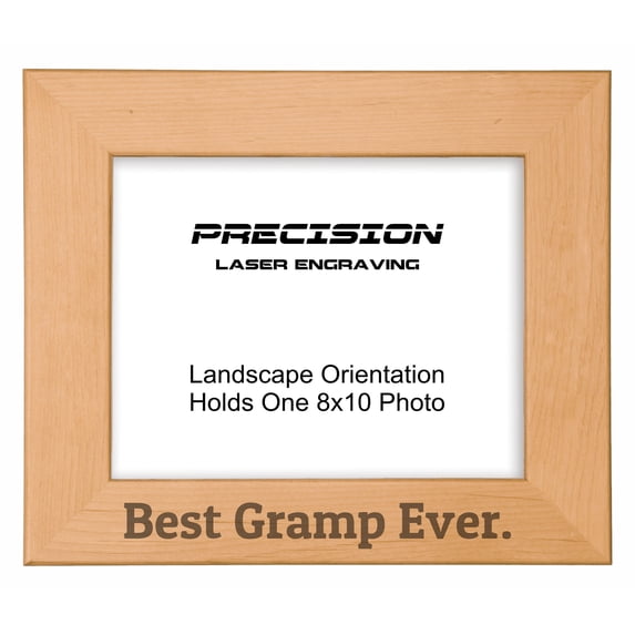 PrecisionNC Gramp Frames Best Gramp Ever Engraved Natural Wood Picture Frame Gift from Grandchild 8x10 Landscape