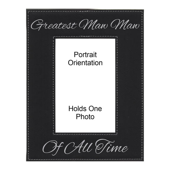 PrecisionNC Grandma Gifts Greatest Maw Maw of All Time Engraved Leatherette Black Picture Frame Mothers Day 4x6 Portrait