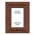 thumbnail image 1 of PrecisionNC Grandma Gifts Greatest Nana of All Time Engraved Leatherette Brown Picture Frame Mothers Day 5x7 Portrait, 1 of 2
