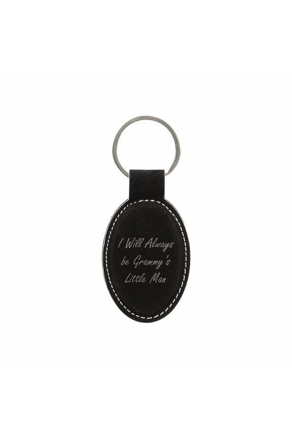 PrecisionNC Grandma Grandson Gifts I Will Always be Grammy's Little Man Engraved Keychain Key Tag Mothers Day (Black)