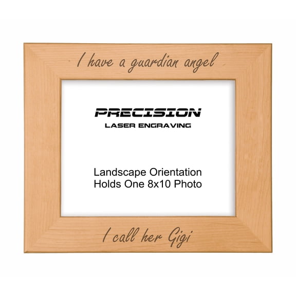 PrecisionNC Grandma Remembrance Frame I have a guardian angel I call her Gigi Engraved Natural Wood Memorial Picture Frame 8x10 Landscape