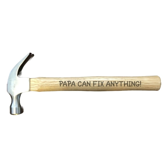 PrecisionNC Grandpa Gifts Papa can fix anything Engraved Wood Handle 16 oz Claw Hammer Fathers Day Birthday Gifts