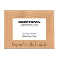 thumbnail image 1 of PrecisionNC Grandpa Gifts Poppy's little buddy Grandchild Engraved Natural Wood Picture Frame 4x6 Landscape, 1 of 4