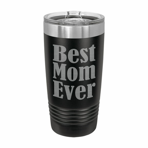 PrecisionNC Mom Gifts Best Mom Ever Engraved Stainless Steel Travel Mug Tumbler with Lid Mothers Day 20 ounce Black