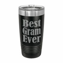PrecisionNC Mothers Day Gift for Grandma Best Gram Ever Engraved Stainless Steel Travel Mug Tumbler with Lid 20 ounce Black