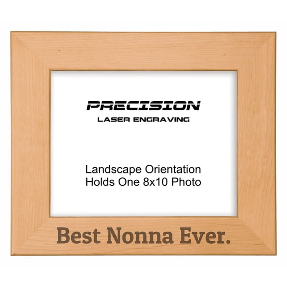 PrecisionNC Nonna Frames Best Nonna Ever Engraved Natural Wood Picture Frame Gift from Grandchild 8x10 Landscape