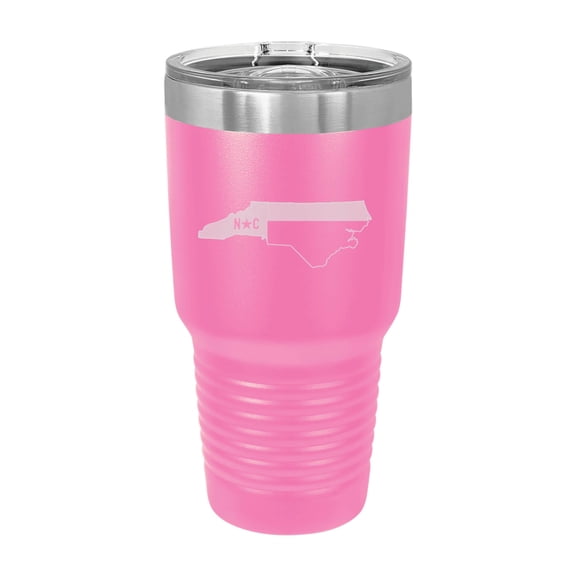 PrecisionNC North Carolina State Pride Engraved Stainless Steel Travel Mug Tumbler with Lid