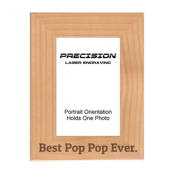 PrecisionNC Pop Pop Frames Best Pop Pop Ever Engraved Natural Wood Picture Frame Gift from Grandchild 4x6 Portrait